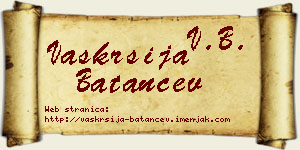 Vaskrsija Batančev vizit kartica